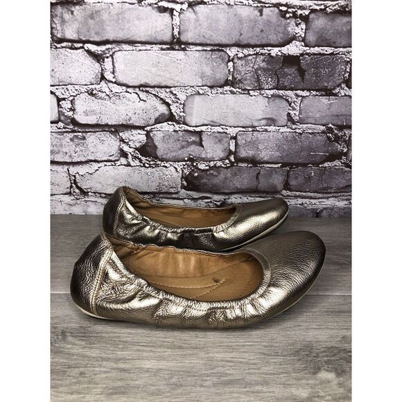 Clarks Artisan Bronze Gold Leather Casual Ballet Flats Shoes Women Sz 8M US/39EU - Picture 12 of 16